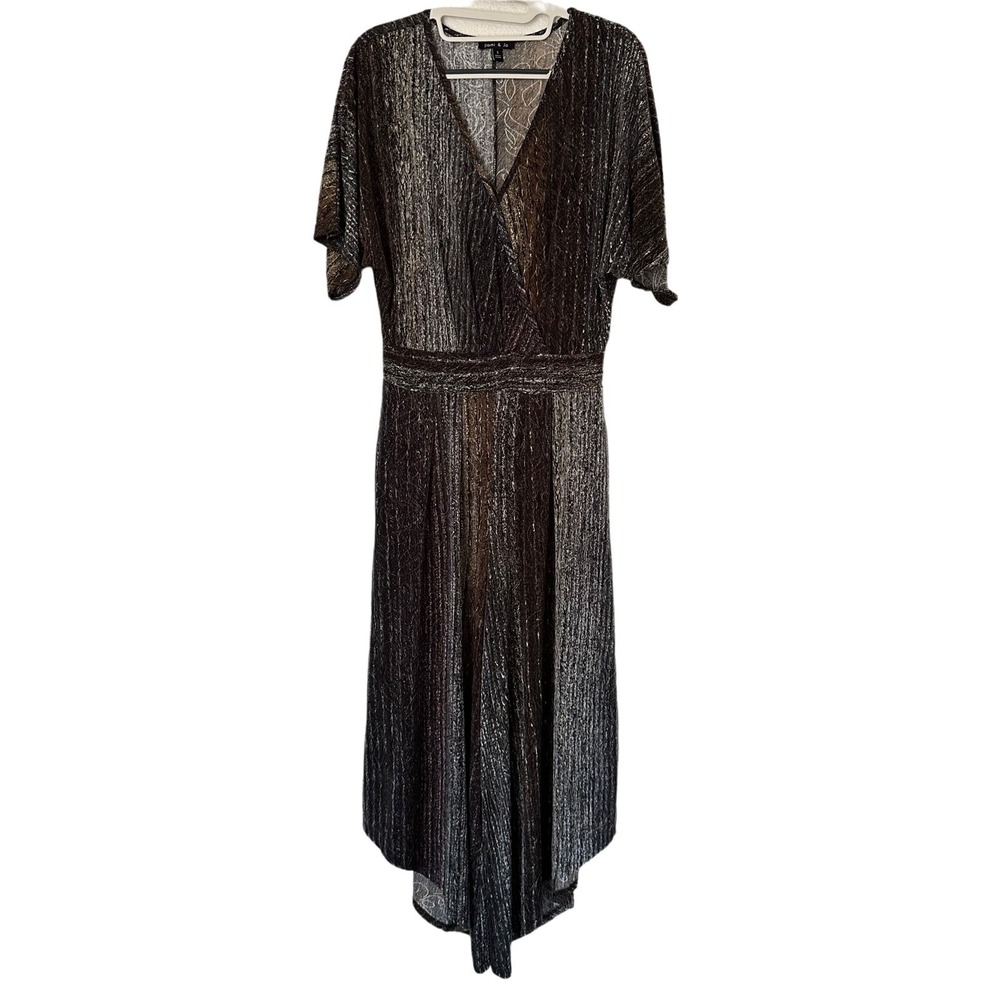 Sami & Jo Womens Bronze Silver Wide Leg S Earthy Whimsigoth Indie Jumsuit